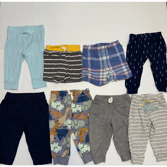 Baby Boy Lot of 8 bottoms Pants Shorts Most 9 Months, 1 6 months Clothing Bundle - Picture 6 of 14